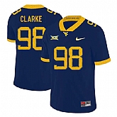 West Virginia Mountaineers 98 Will Clarke Navy College Football Jersey Dzhi,baseball caps,new era cap wholesale,wholesale hats